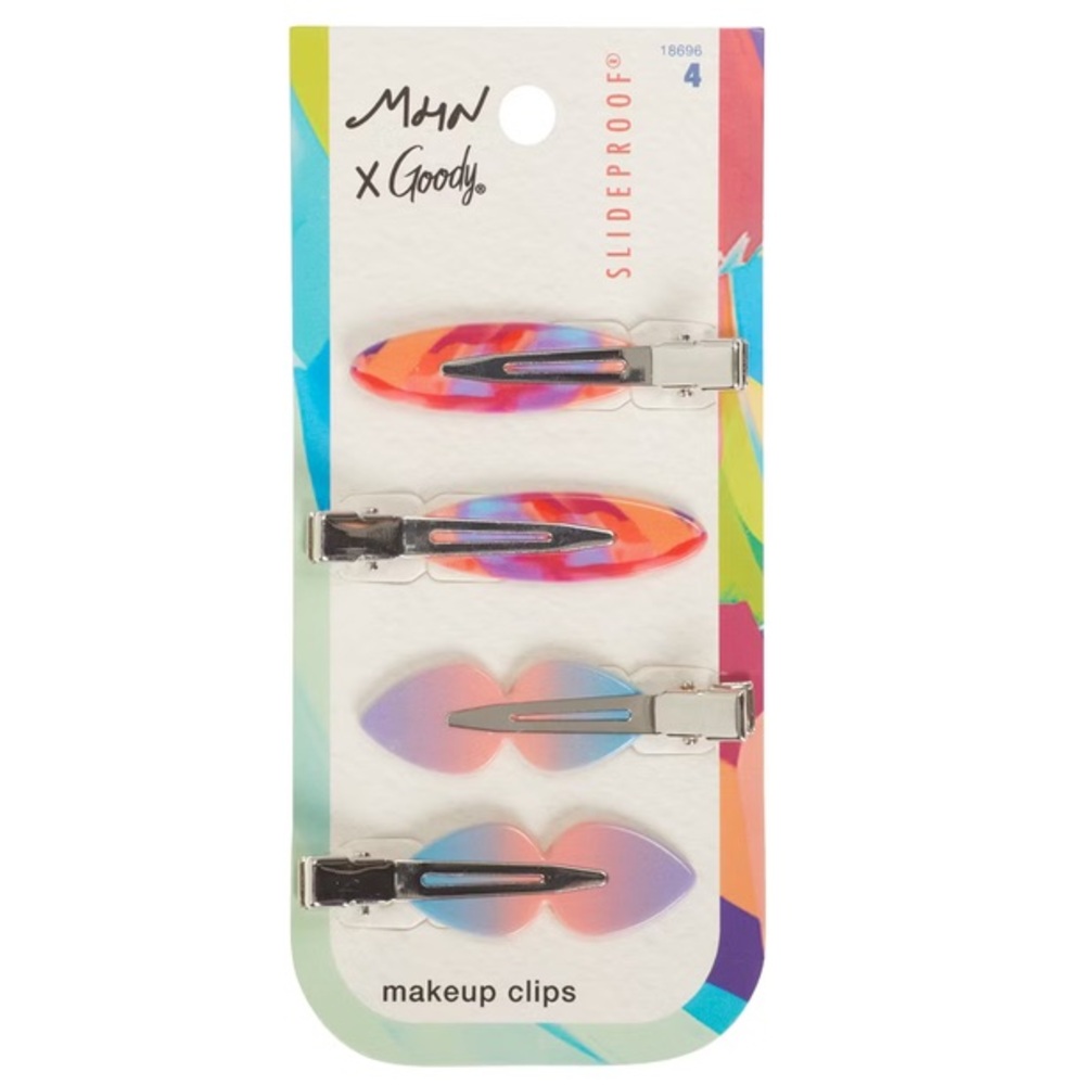 Goody X Morgan Harper Nichols SlideProof Makeup Hair Clips Multicolor 4‎ New